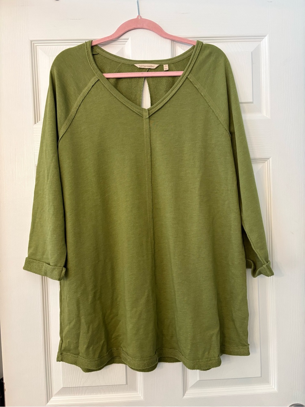 Soft Surroundings Olive V-Neck Tunic Top